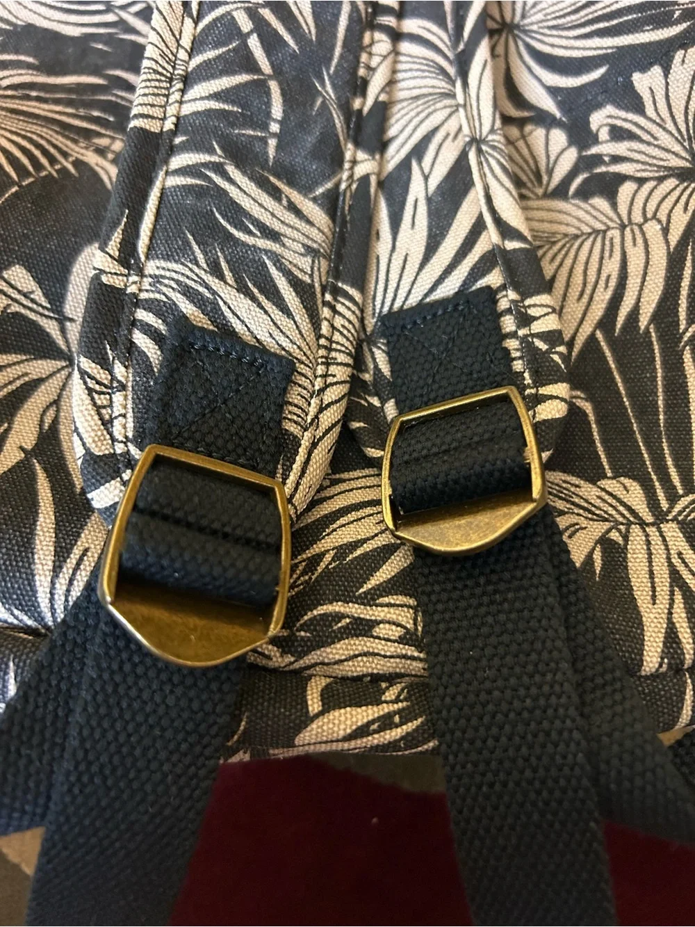 Billabong Black & Cream Leaf-Print Backpack